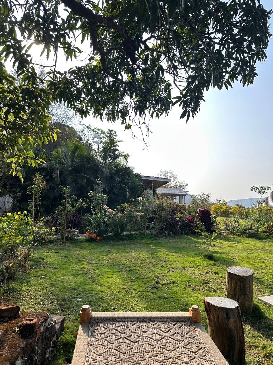 Stone walls interior Moonstone Cottage Kamshet