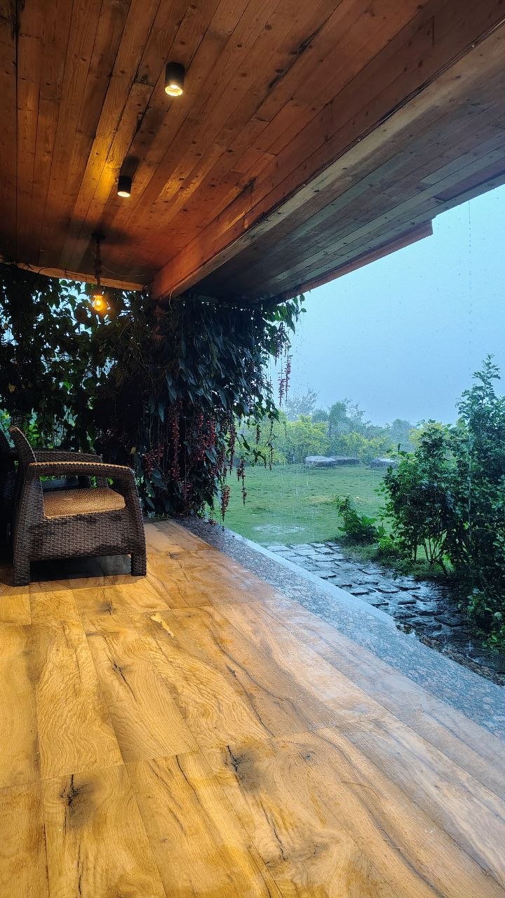 Night exterior lit Moonstone Cottage Kamshet